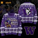 Huskies Real Dawgs Wear Purple Ugly Sweater