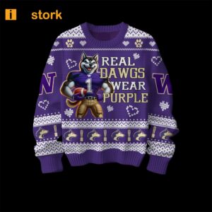 Huskies Real Dawgs Wear Purple Ugly Sweater