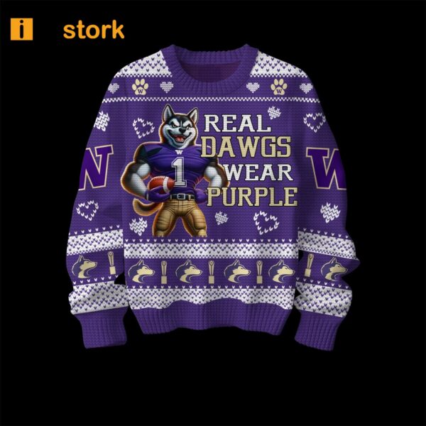 Huskies Real Dawgs Wear Purple Ugly Sweater