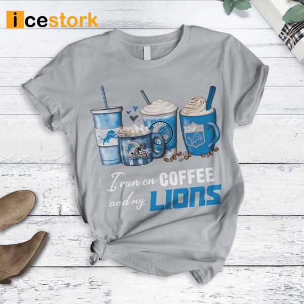 Detroit Lions I Run On Coffee And My Lions Pajamas Set