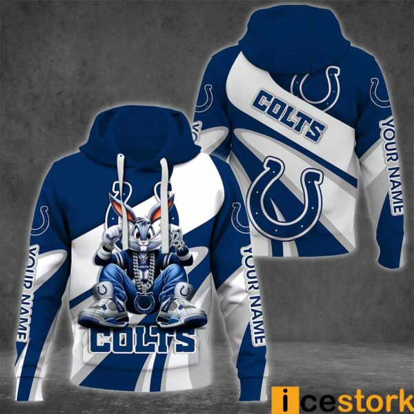Indianapolis Colts Bugs Bunny Custom Name 3D Hoodie