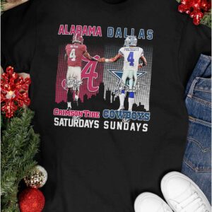 Jalen Milroe Crimson Tide On Saturdays Dak Prescott Cowboys On Sundays Signatures Shirt4