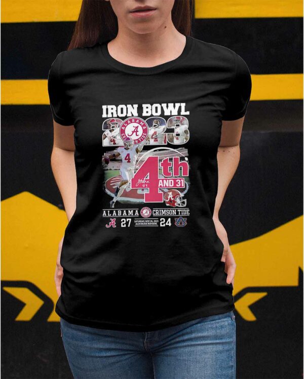 Jalen Milroe Iron Bowl 2023 4th And 31 Crimson Tide 27 24 Auburn Shirt