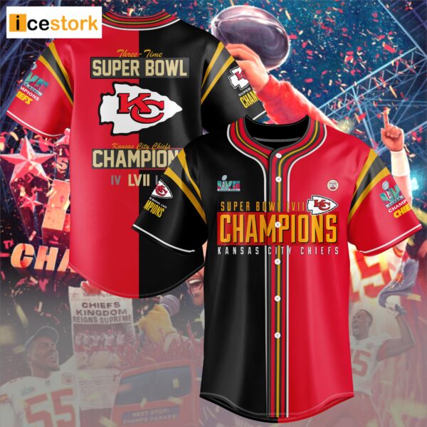 Kansas City Chiefs Champions Super Bowl LVII Baseball Jersey