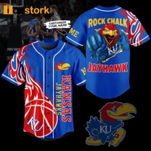 Kansas Jayhawk Rock Chalk Jayhawk Baseball Jersey