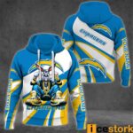 Los Angeles Chargers Bugs Bunny Custom Name 3D Hoodie