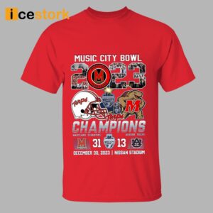 Music City Bowl 2023 Champions Maryland Terrapins 31 13 Auburn Tigers Shirt