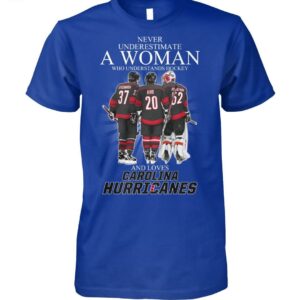 Never Underestimate A Woman Who Understands Hockey And Loves Carolina Hurricanes Shirt 3