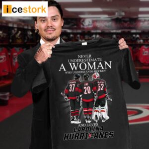 Never Underestimate A Woman Who Understands Hockey And Loves Carolina Hurricanes Shirt