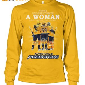 Never Underestimate A Woman Who Understands Hockey And Loves Nashville Predators Shirt