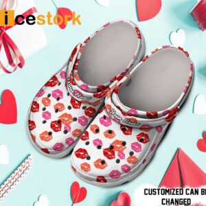 Personalized Valentine Lips Kiss Crocs