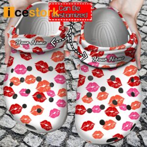 Personalized Valentine Lips Kiss Crocs 1