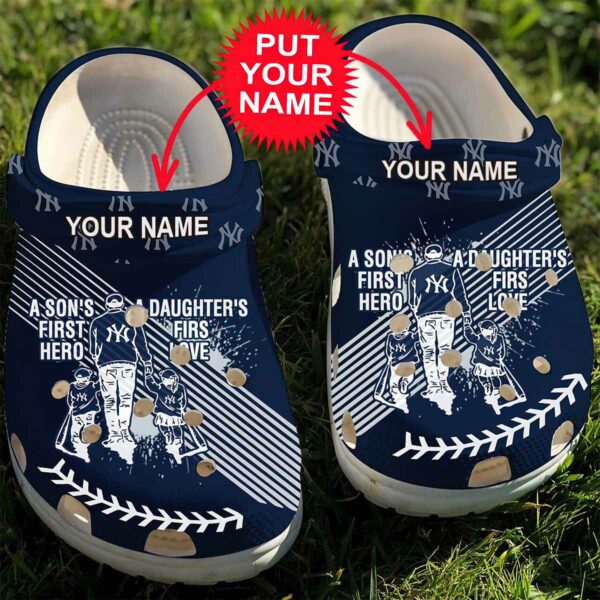 Personalized Yankees Dad And Son Crocs