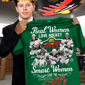 Real Women Love Hockey Smart Women Love The Minnesota Wild Shirt