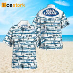 Sea Palm Trees Bud Light Hawaiian Shirt And Short