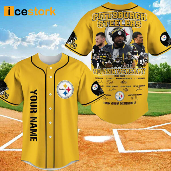 Steelers 90th Anniversary 3D Custom Name Baseball Jersey