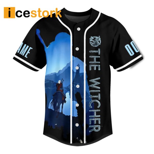 The Witcher Geralt Of Rivia The White Wolf Custom Name Baseball Jersey