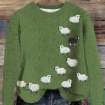 Women’s Floral Black Sheep Printed Sweatshirt