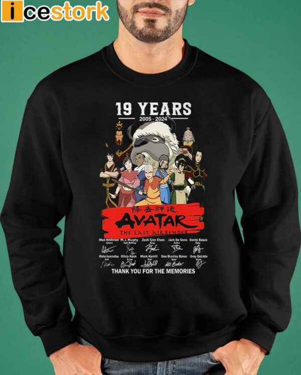 19 Years 2005 2024 Avatar The Last Airbender Thank You For The Memories Shirt