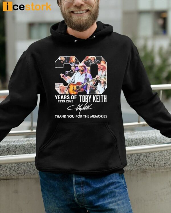 30 Years Of 1993 2023 Toby Keith Thank You For The Memories Shirt