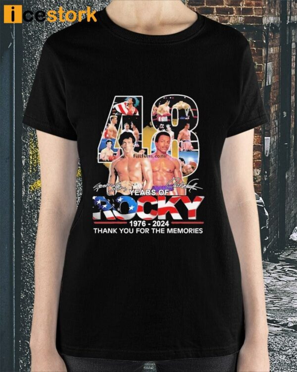 48 Years Of Rocky 1976-2024 Thank You For The Memories Shirt