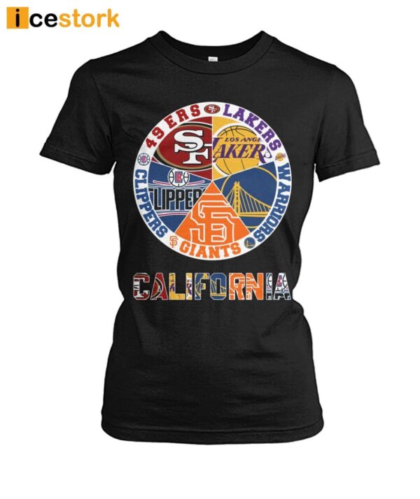 49ers Lakers Warriors Giants Clippers California Shirt