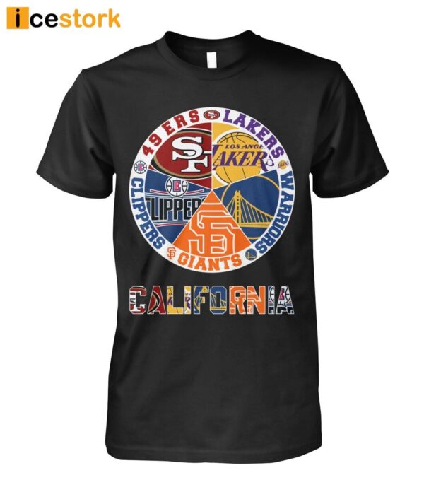 49ers Lakers Warriors Giants Clippers California Shirt