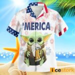 Baby Yoda American Independence Day Hawaiian Shirt