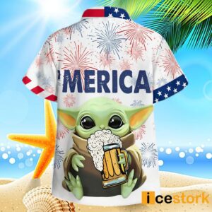 Baby Yoda American Independence Day Hawaiian Shirt