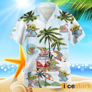 Baby Yoda Vacation Summer Time Hawaiian Shirt