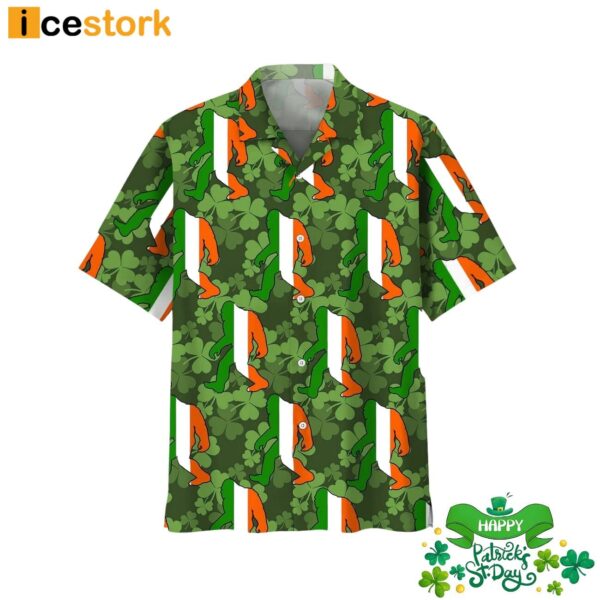 Bigfoot Green Irish St Patrick Day Hawaiian Shirt