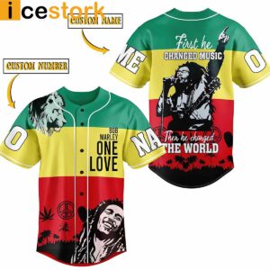 Bob Marley First He Changed Music Then He Changed The World Custom Baseball Jersey1