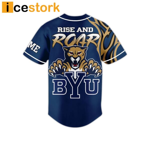 Brigham Young Cougars Rise And Roar Byu Custom Baseball Jersey