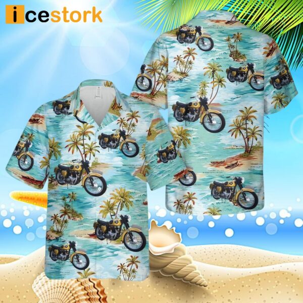 Bsa Golden Flash Motorcycle Hawaiian Shirt