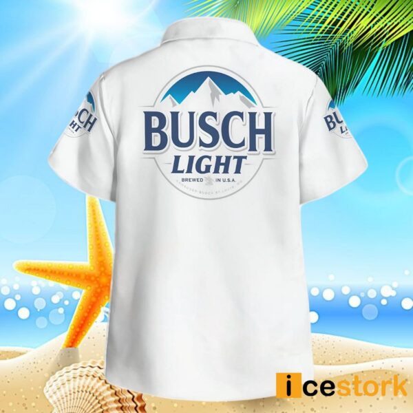 Busch Light Full White Hawaiian Shirt