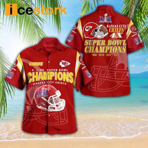 Chiefs 4X Super Bowl Champions Hawaiian Shirt