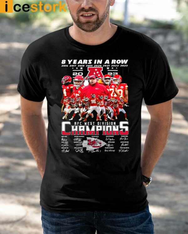 Chiefs 8 Years In A Row AFC West Division Champions Signature 2024 Shirt