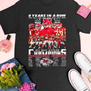 Chiefs 8 Years In A Row AFC West Division Champions Signature 2024 Shirt