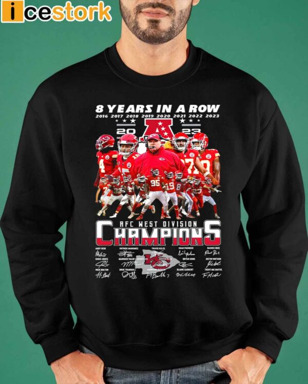 Chiefs 8 Years In A Row AFC West Division Champions Signature 2024 Shirt