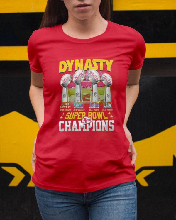 Chiefs Dynasty Super Bowl 4 Time Champions Shirt