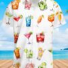 Cocktail Watercolor Print Hawaiian Shirt