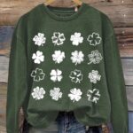 Comfort Colors Shamrocks St Patrick’s Day Print Casual Sweatshirt