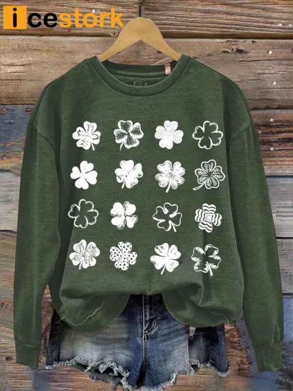 Comfort Colors Shamrocks St Patrick’s Day Print Casual Sweatshirt