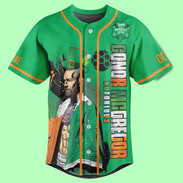 Conor McGregor Notorious Everyone Is Irish On St Patricks Day Custom Baseball Jersey