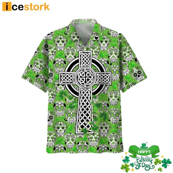 Cross Skull Irish St Patrick Day Hawaiian Shirt