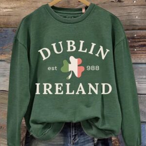 Dublin Ireland St Patrick's Day Print Casual Sweatshirt