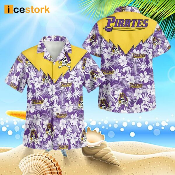 East Carolina Pirates 3D Button Hawaiian Shirt