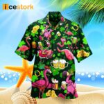 Flamingo And Beer Patricks Day Hawaiian Shirt