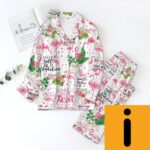 Flamingos Button Pajamas Set