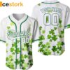 Four Leaf Clover St Patrick Button Baseball Jersey